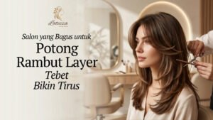 Hasil potongan rambut model layer yang rapi dan stylish di Latezza Beauty Parlour, rekomendasi salon yang bagus untuk potong rambut layer di Tebet.